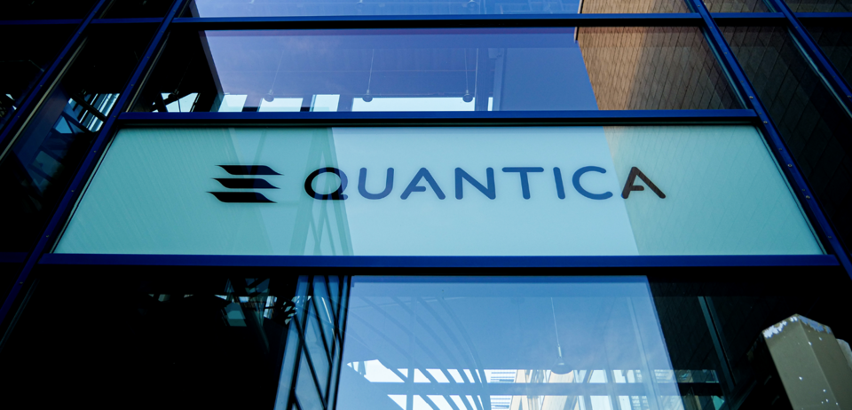 Quantica company sign Quantica company sign