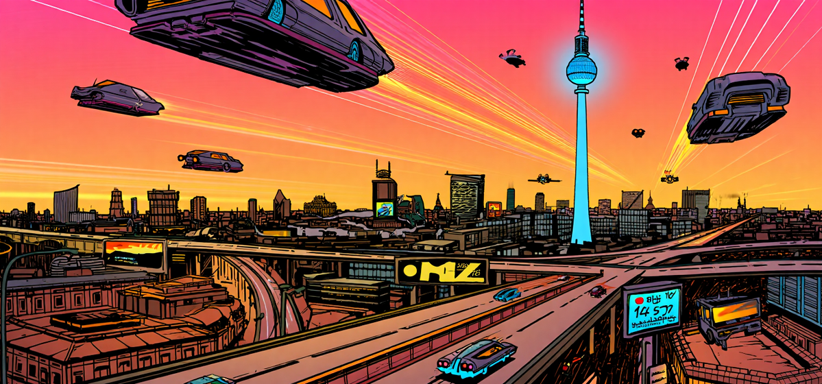 Futuristic Berlin Futuristic Berlin with flying cars