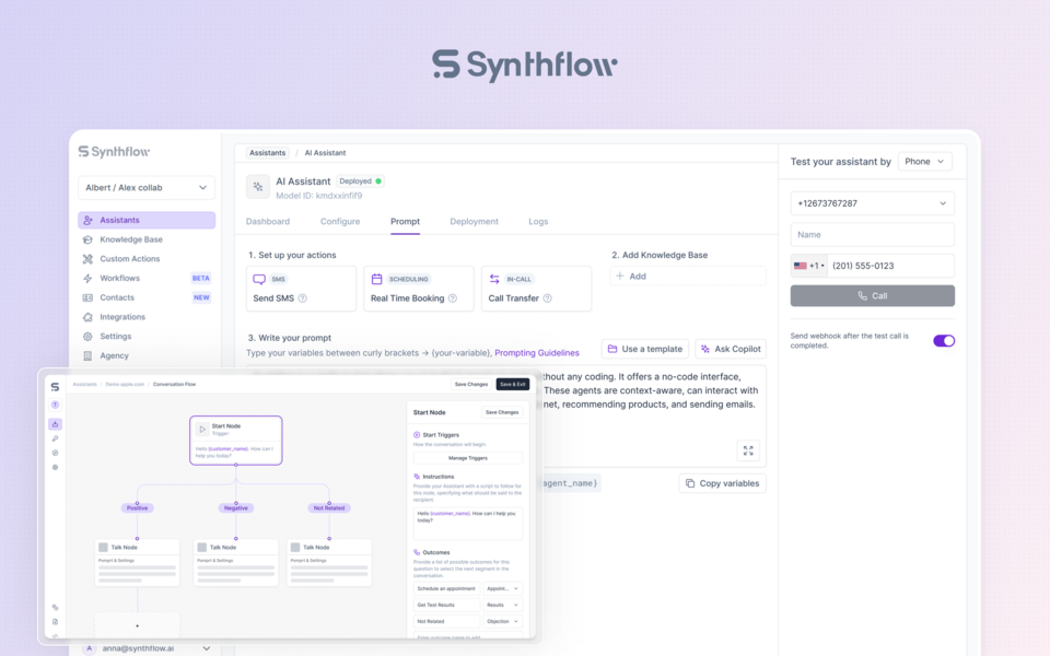 Synthflow offers human-like conversational AI voice assistants Synthflow offers human-like conversational AI voice assistants