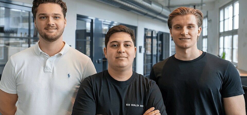 Zentio founder team (left to right): Immo Polewka (CCO), Christophe Kafrouni (CTO), Julian Rose (CEO)